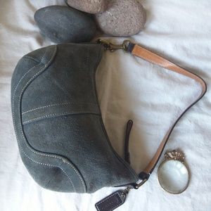 Coach Gray Suede Handbag